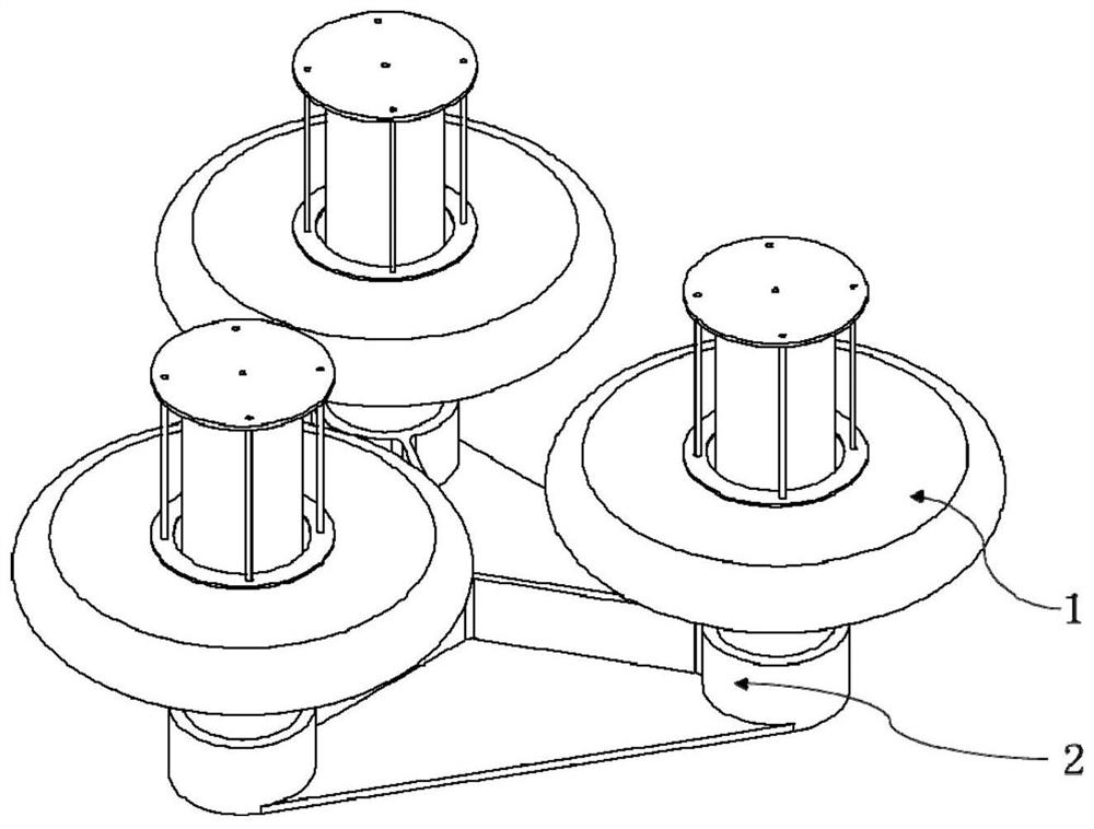 Multi-stable electromagnetic wave energy absorbing unit and parallel wave energy absorber