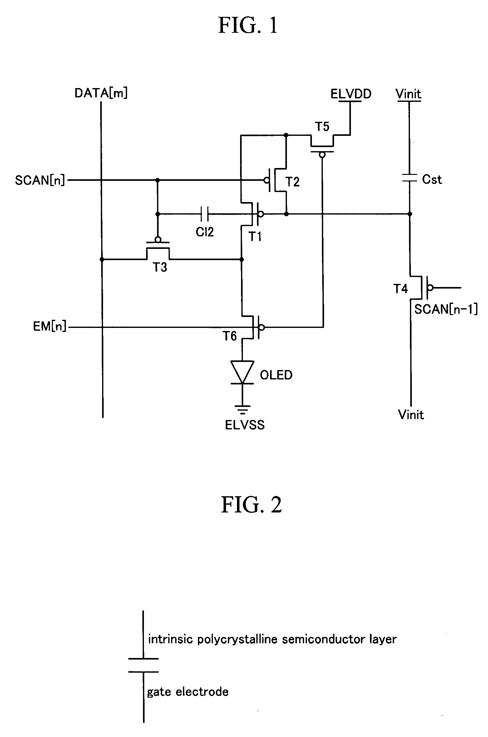 Pixel having intrinsic semiconductor as an electrode and electroluminescent displays employing such a pixel