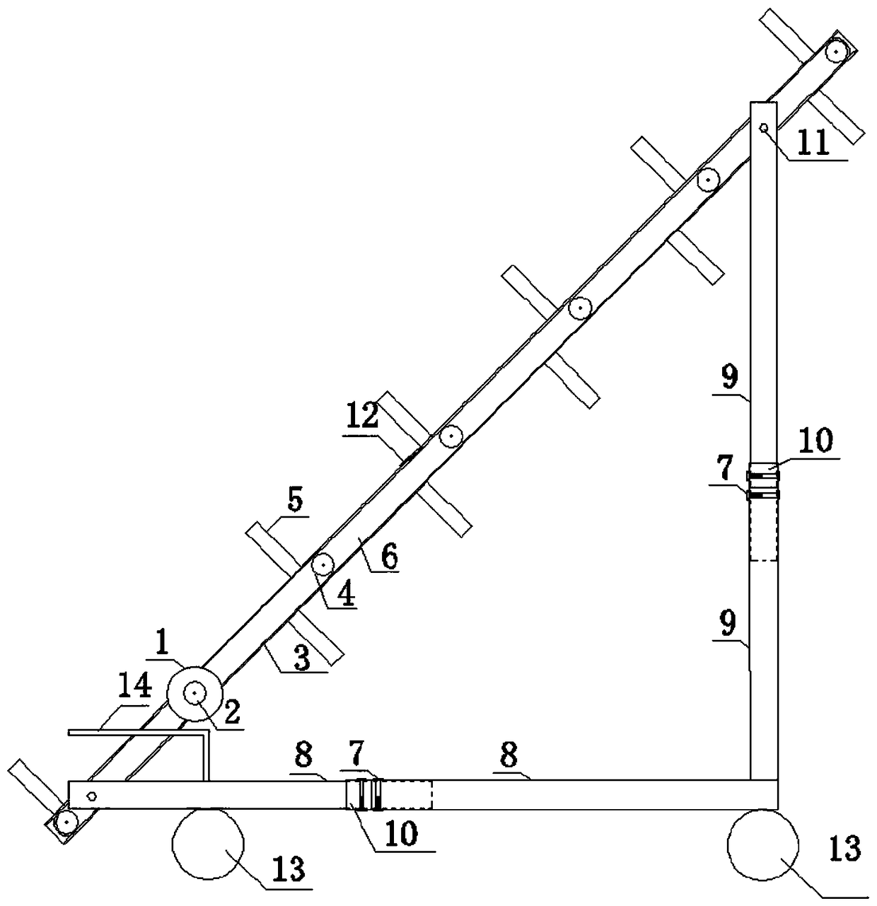 Inter-floor building block transportation device