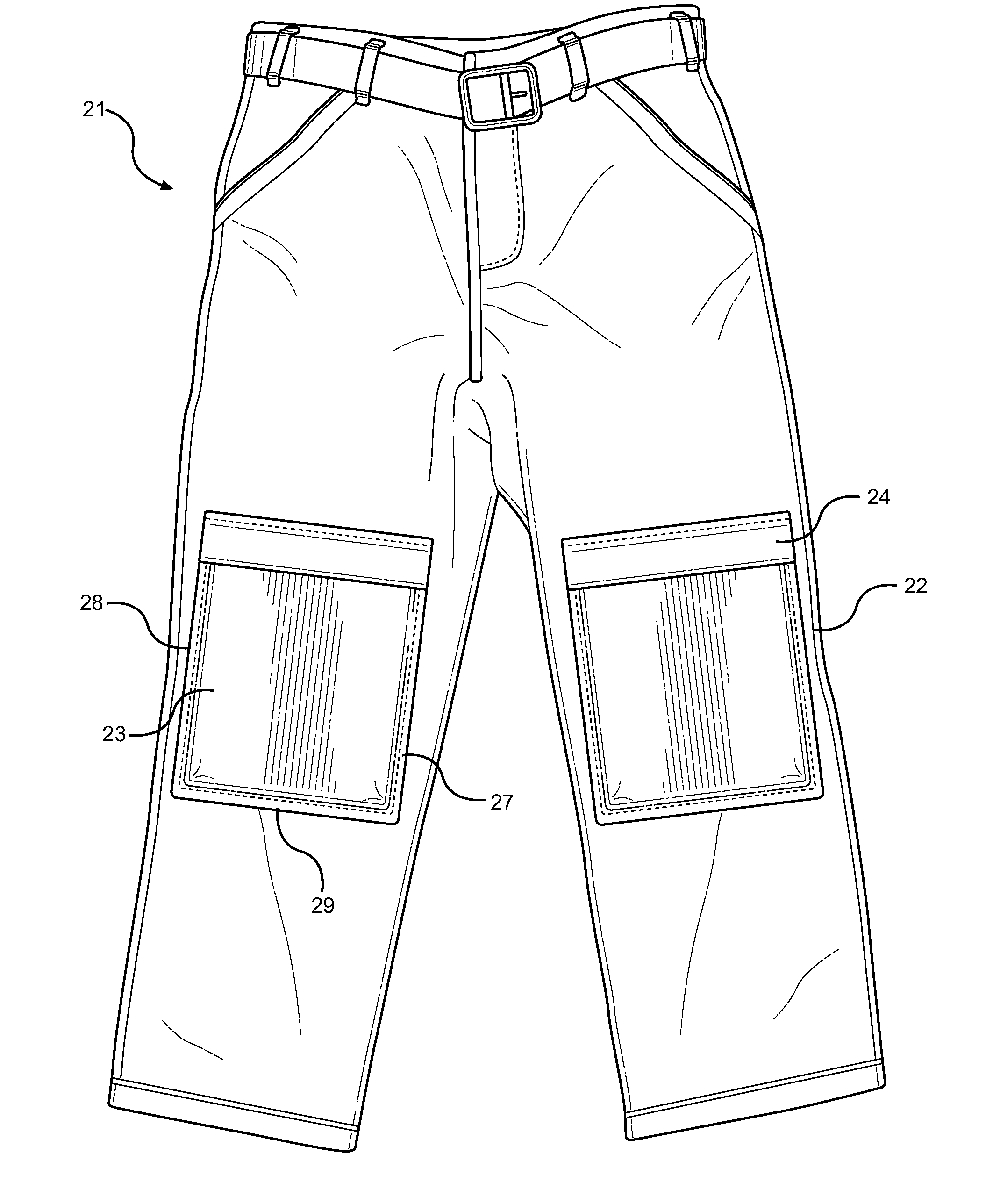 Garment with Knee Pads