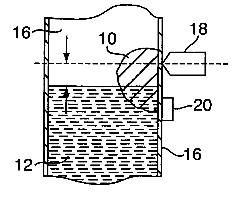 Non-invasive method for detecting and measuring filling material in vessels
