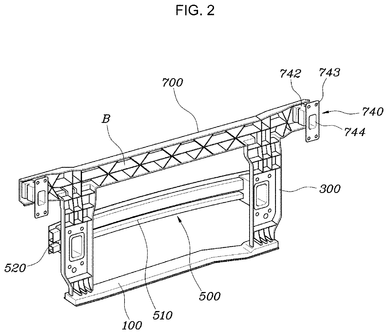 Front end module frame of vehicle