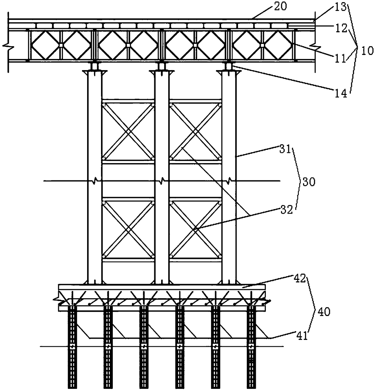 Trestle structure and construction method thereof