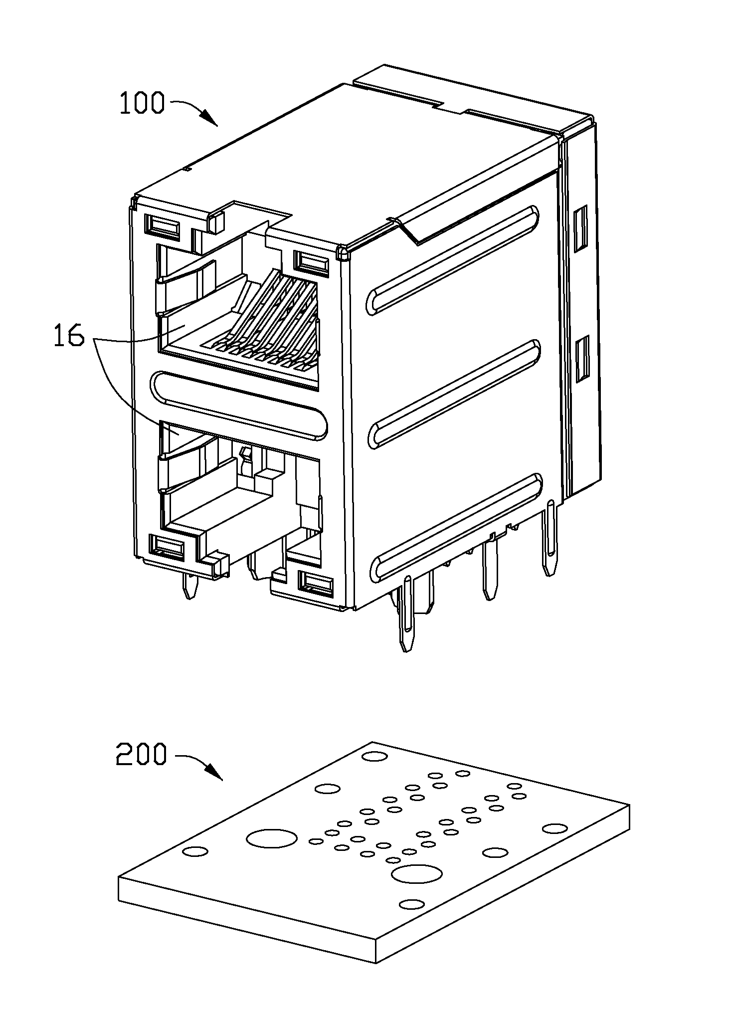 Electrical connector having an improved structure for assembling a contact module to an insulative housing