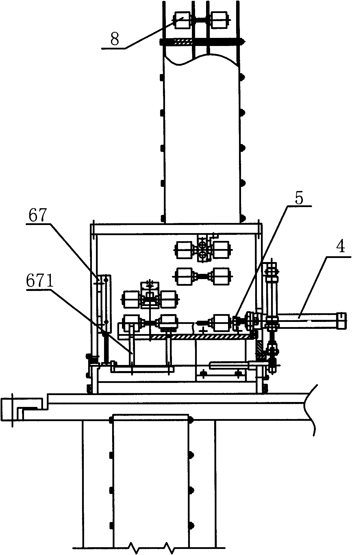 Full-automatic charging-discharging system for spinning roller grinding machine