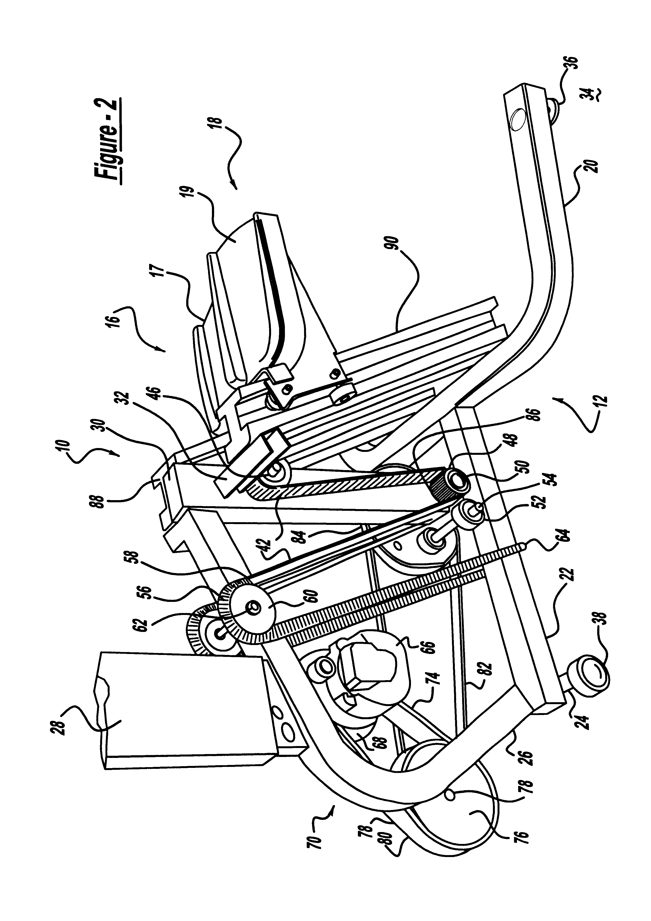 Stairclimber apparatus pedal mechanism