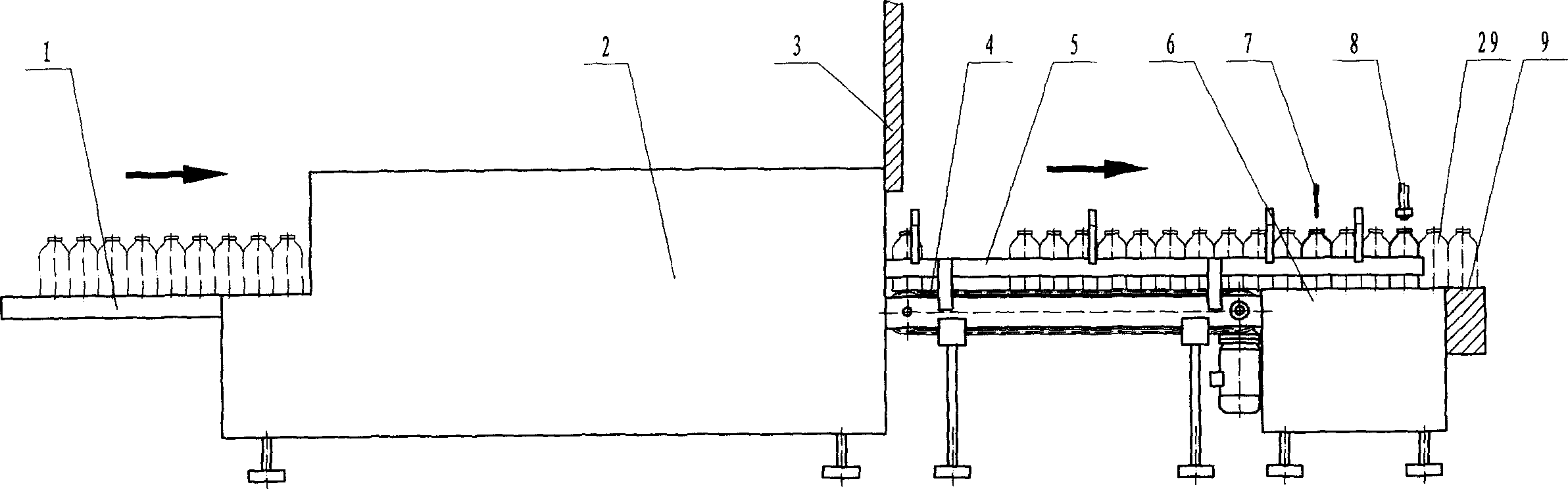 Cleaning, filling and plugging device for glass bottle or similar container