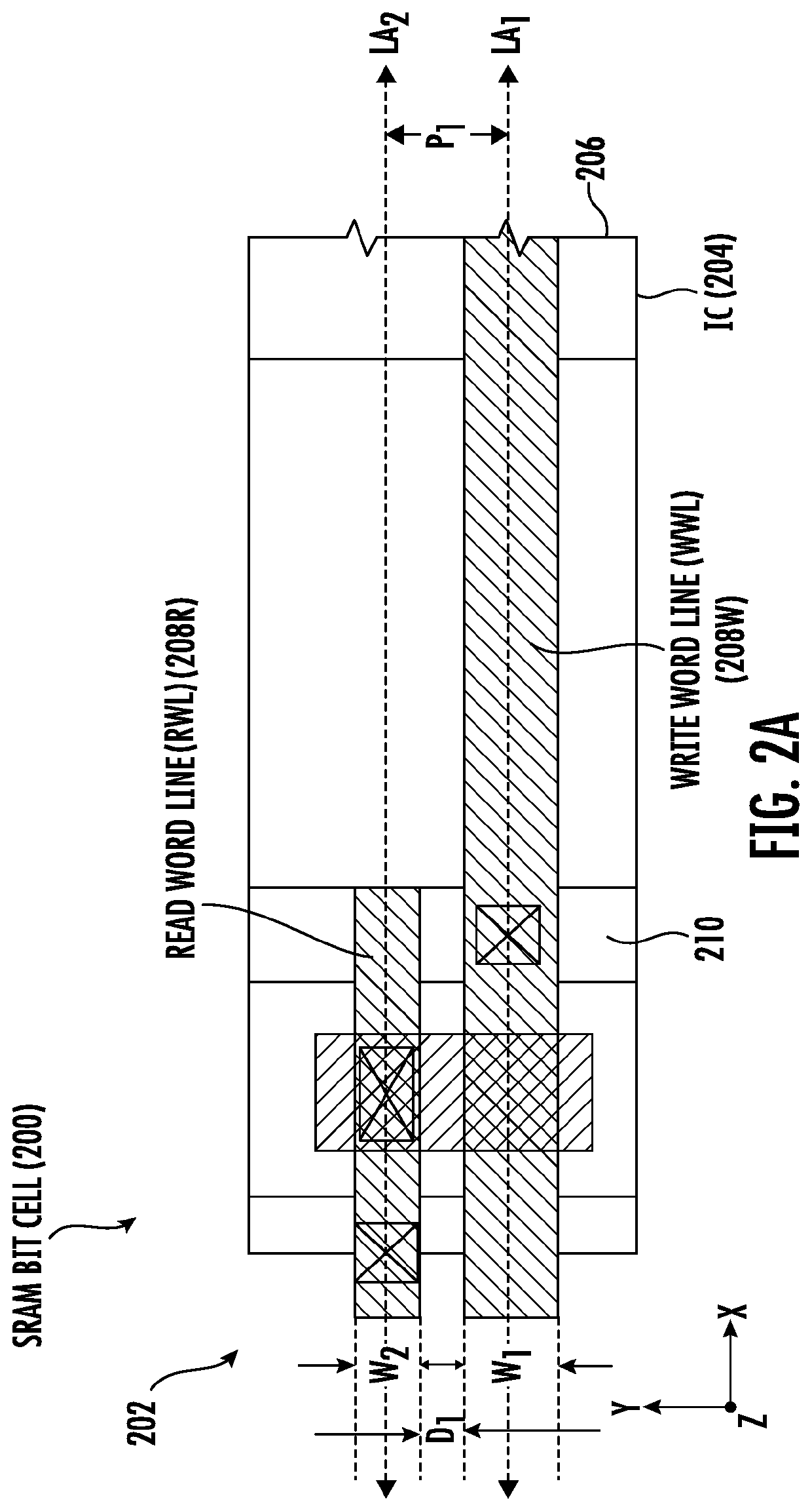 Static random access memory (SRAM) bit cells employing asymmetric width read and write word lines, and related methods