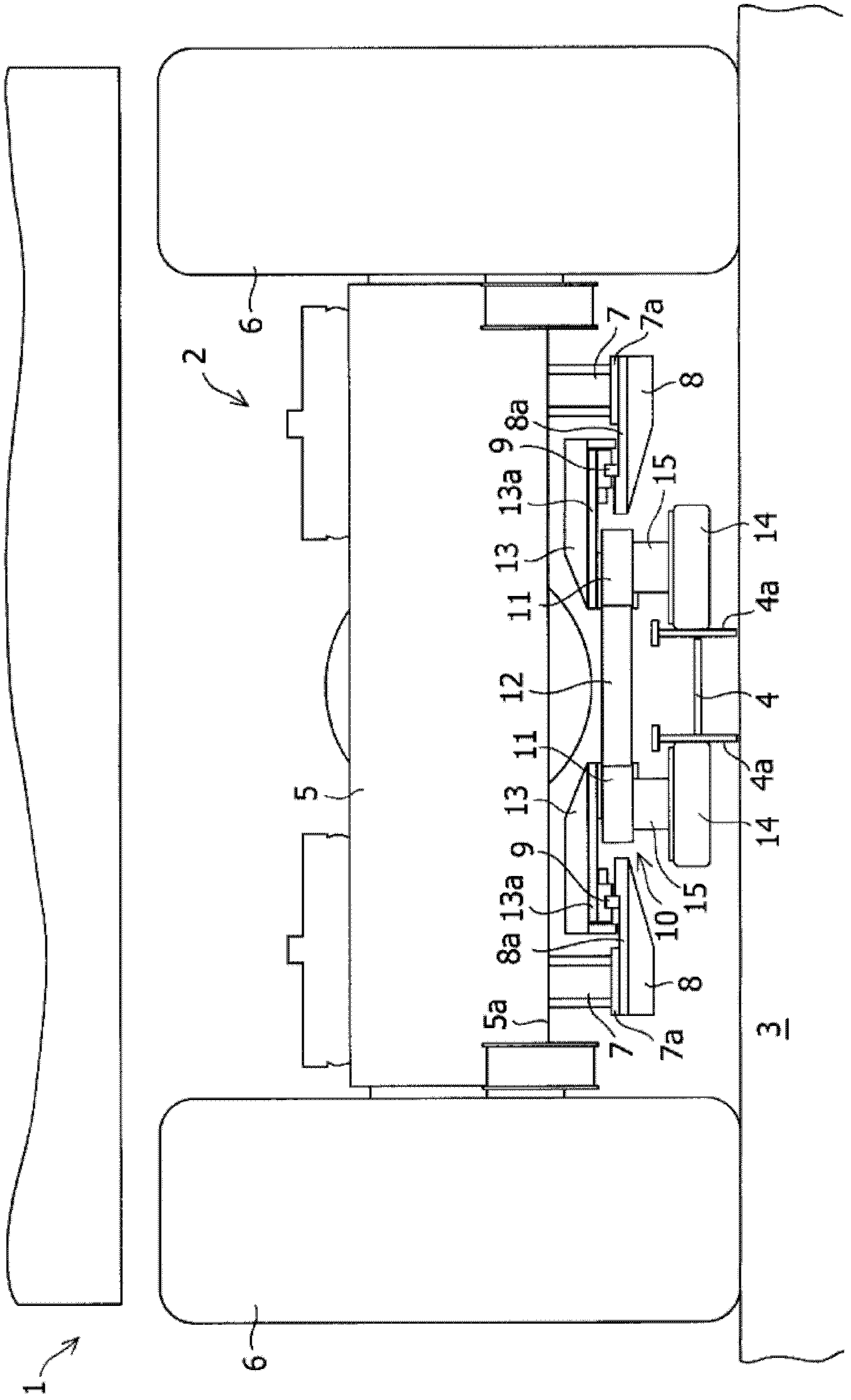 Bogie for track-guided vehicle