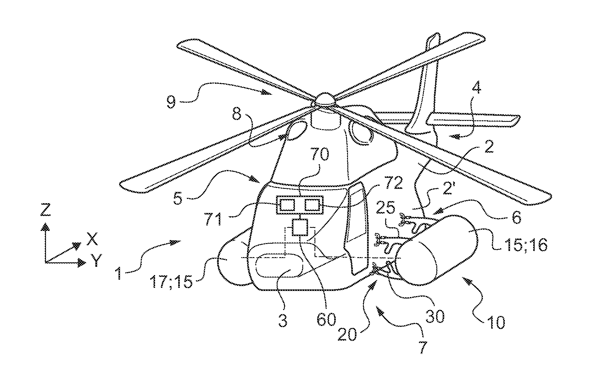 Buoyancy system for an aircraft, and an aircraft