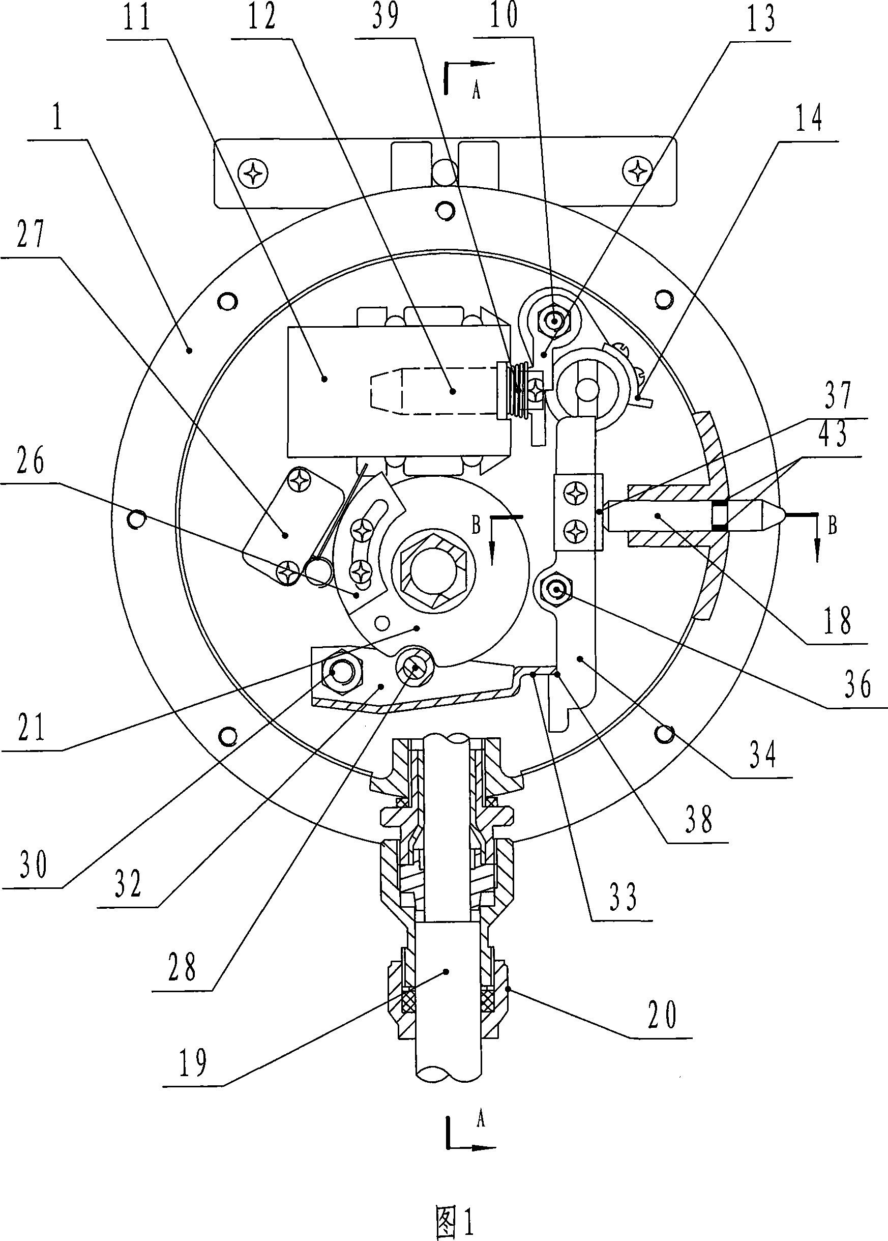 Operating mechanism of valve for removing flue gas and fire proofing