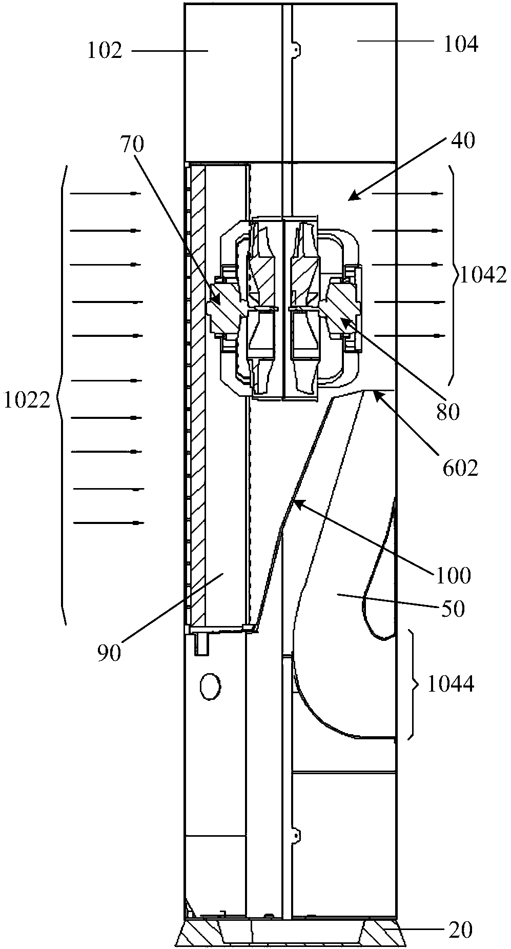 Vertical air-conditioning device