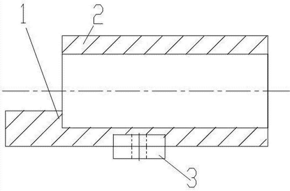 A chamfering jig for a flat block at the end of a shaft