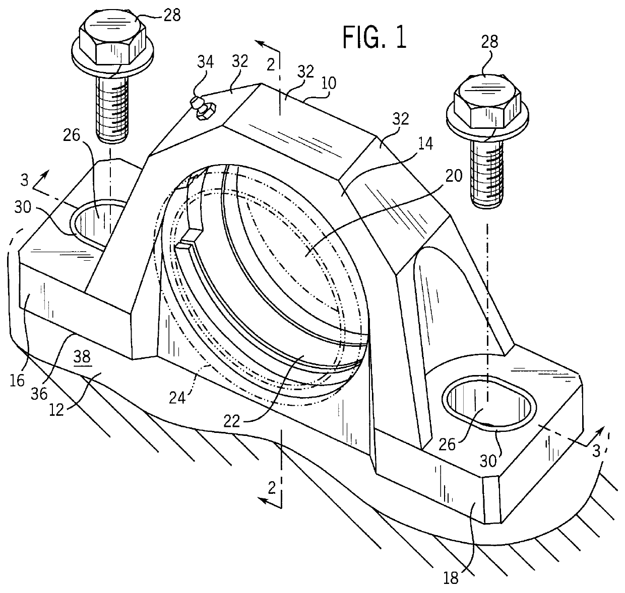 Molded polymeric bearing housing and method for making same