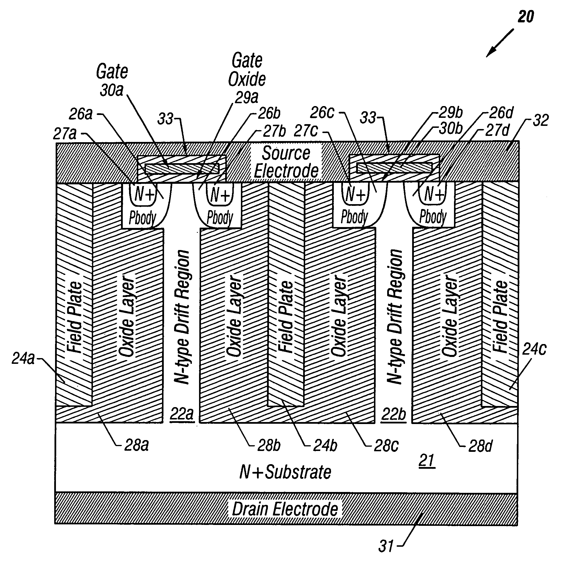 High-voltage lateral transistor with a multi-layered extended drain structure