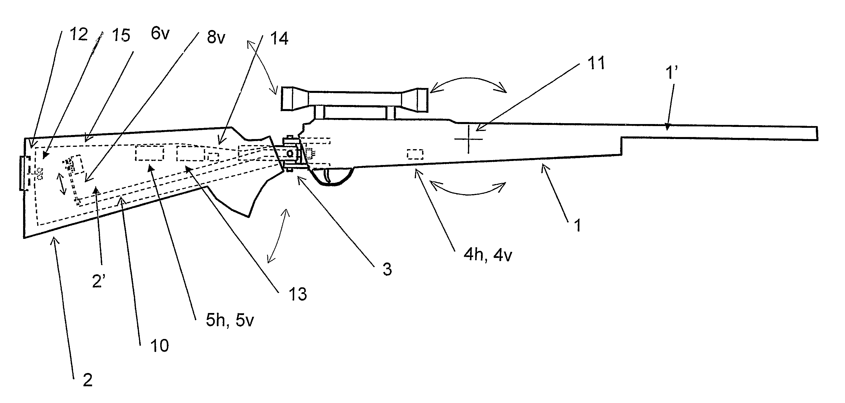 Method and a device for stabilizing aiming direction for rifles and handguns and fire arm