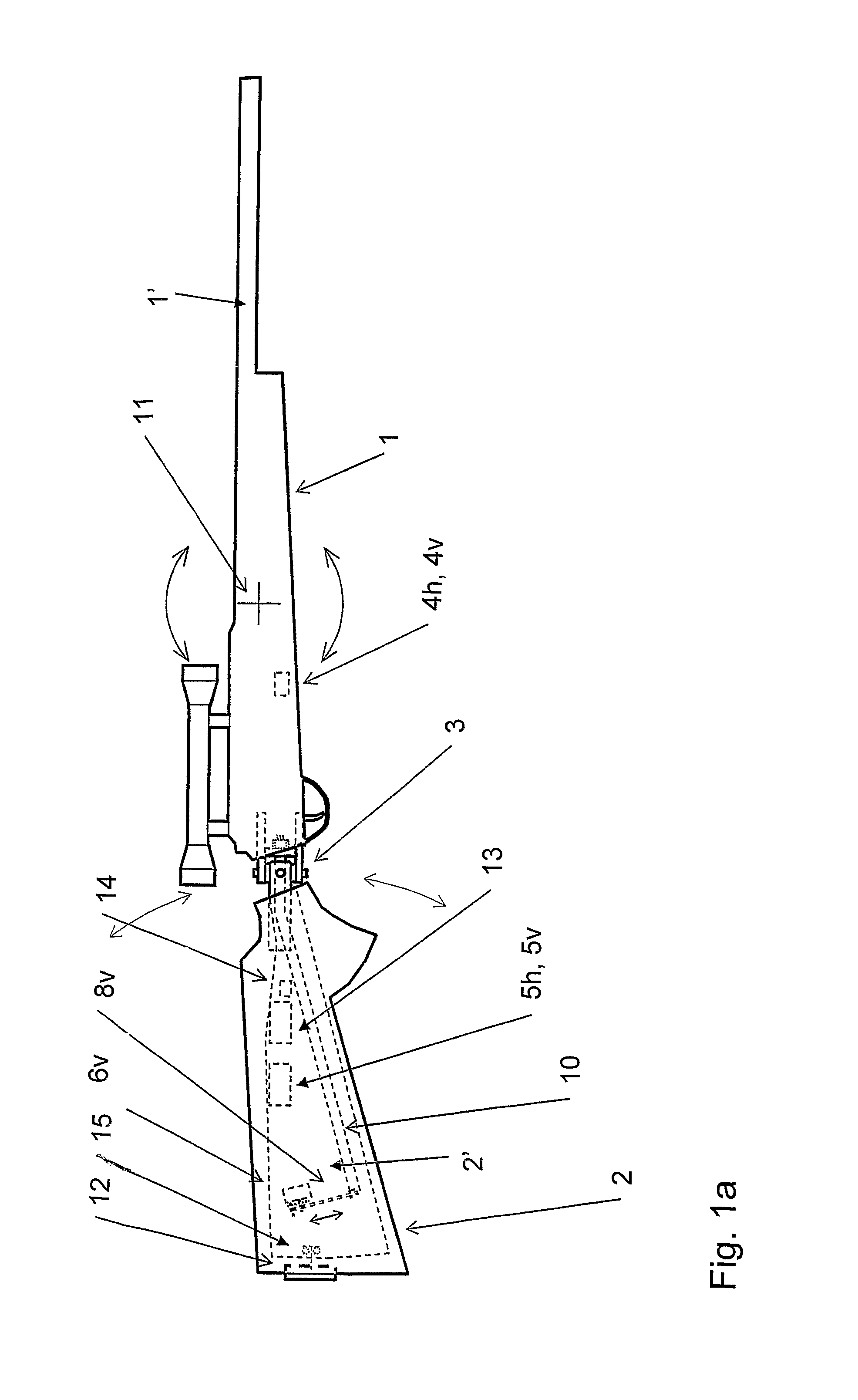 Method and a device for stabilizing aiming direction for rifles and handguns and fire arm