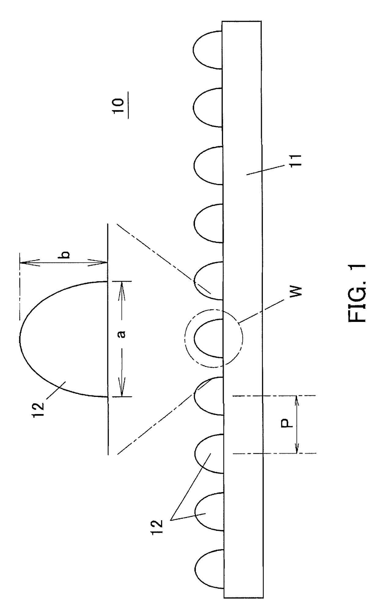 Anti-reflection sheet with a resin layer including a plurality of fine projections, display element and display device including the sheet