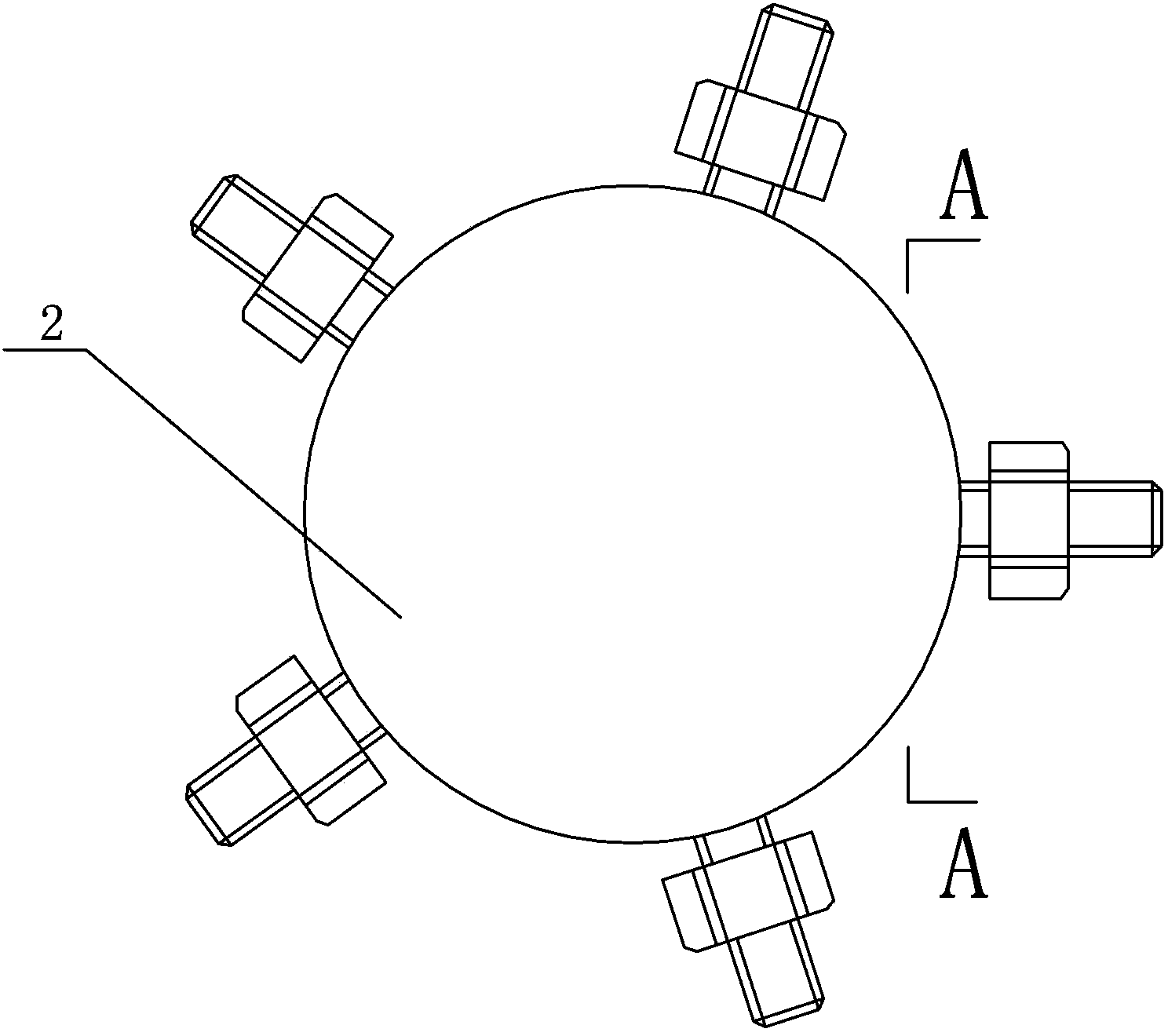 Mounting device for push head for maintenance of large and medium-size water-turbine generator set