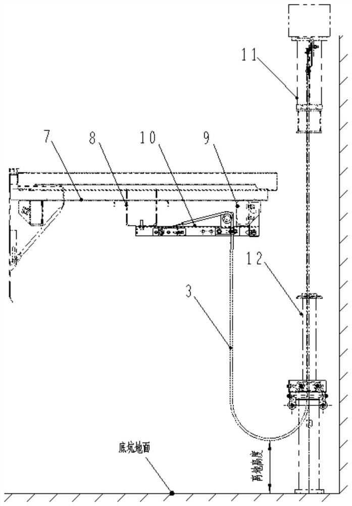 Adjustable balance compensation cable terminating device for elevator