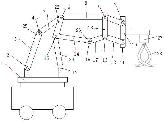 Variable-degree-of-freedom connecting rod mechanism containing revolving pair locking device