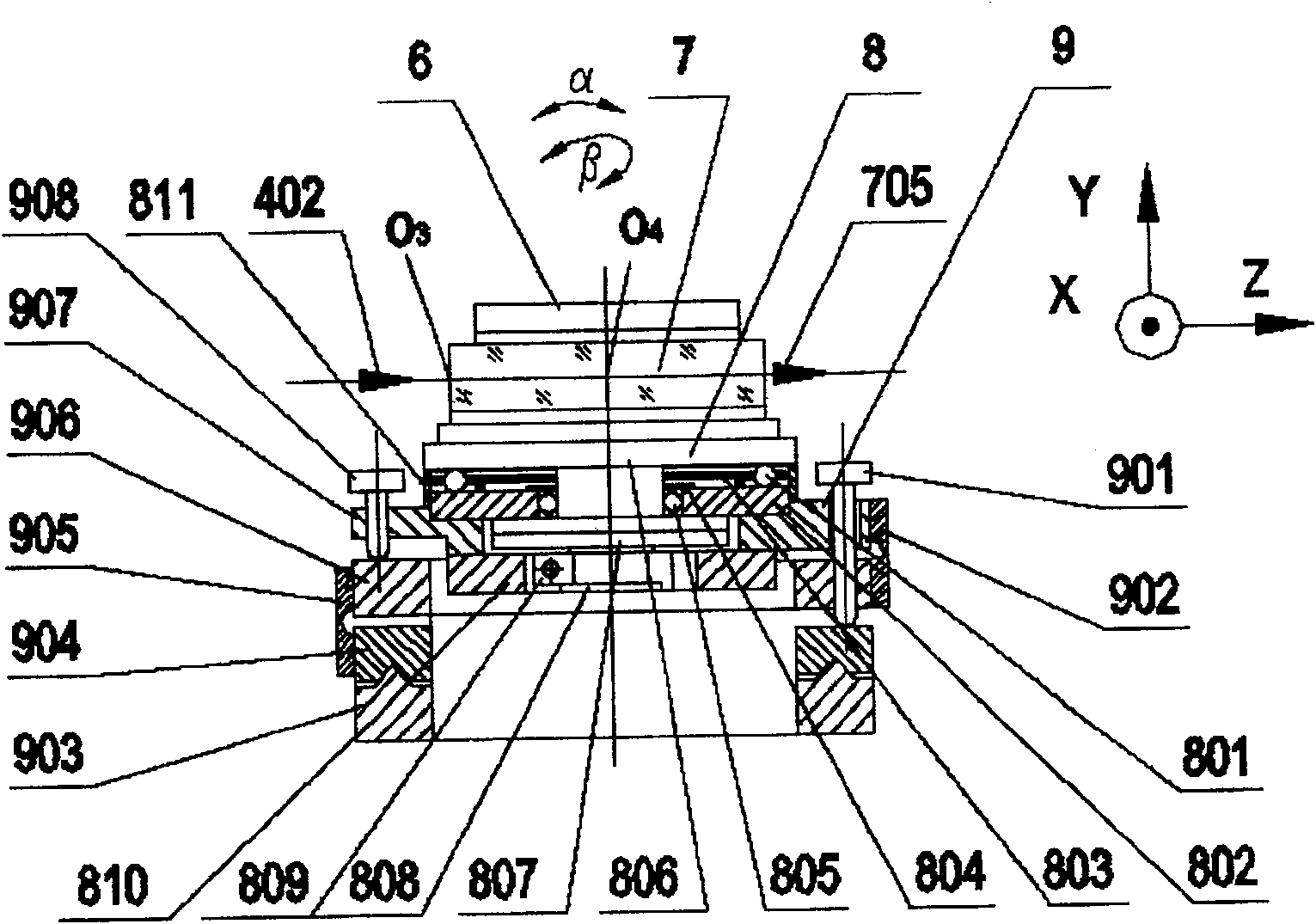 Second harmonic conversion efficiency testing device for centrosymmetry material micro & nano structure device