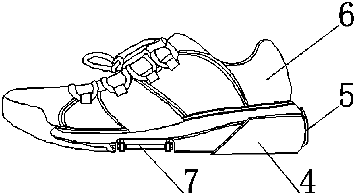 Extreme sports shoe and flexible connection holder