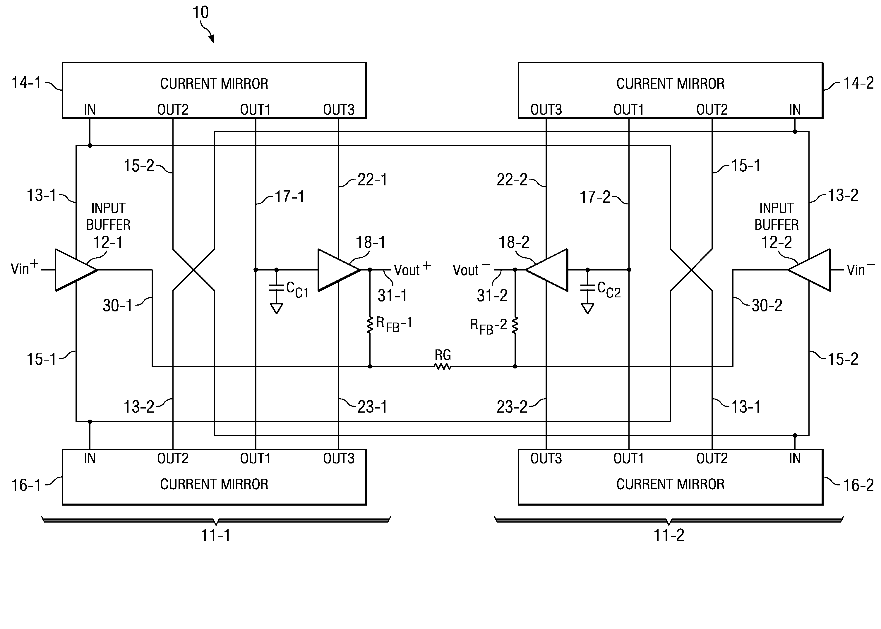 Common-mode bandwidth reduction circuit and method for differential applications