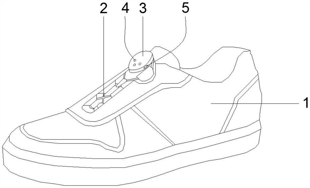 Shoe with one-key shoelace tying function