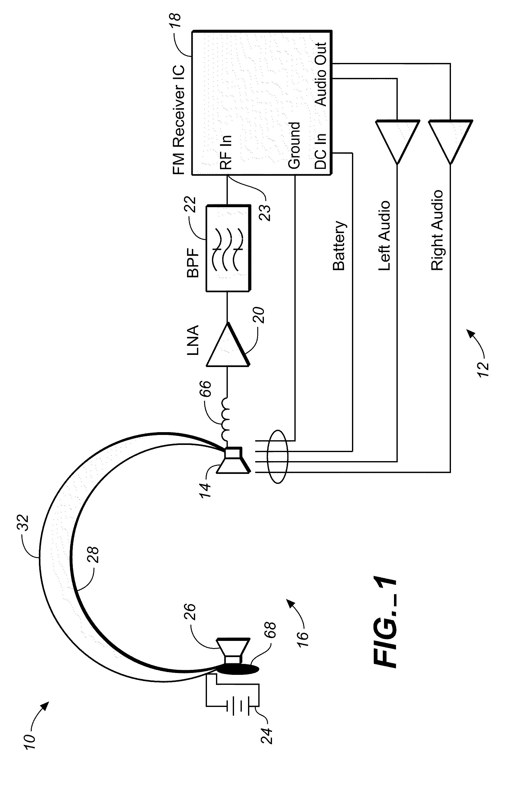 Headphone receiver apparatus for use with low power transmitters