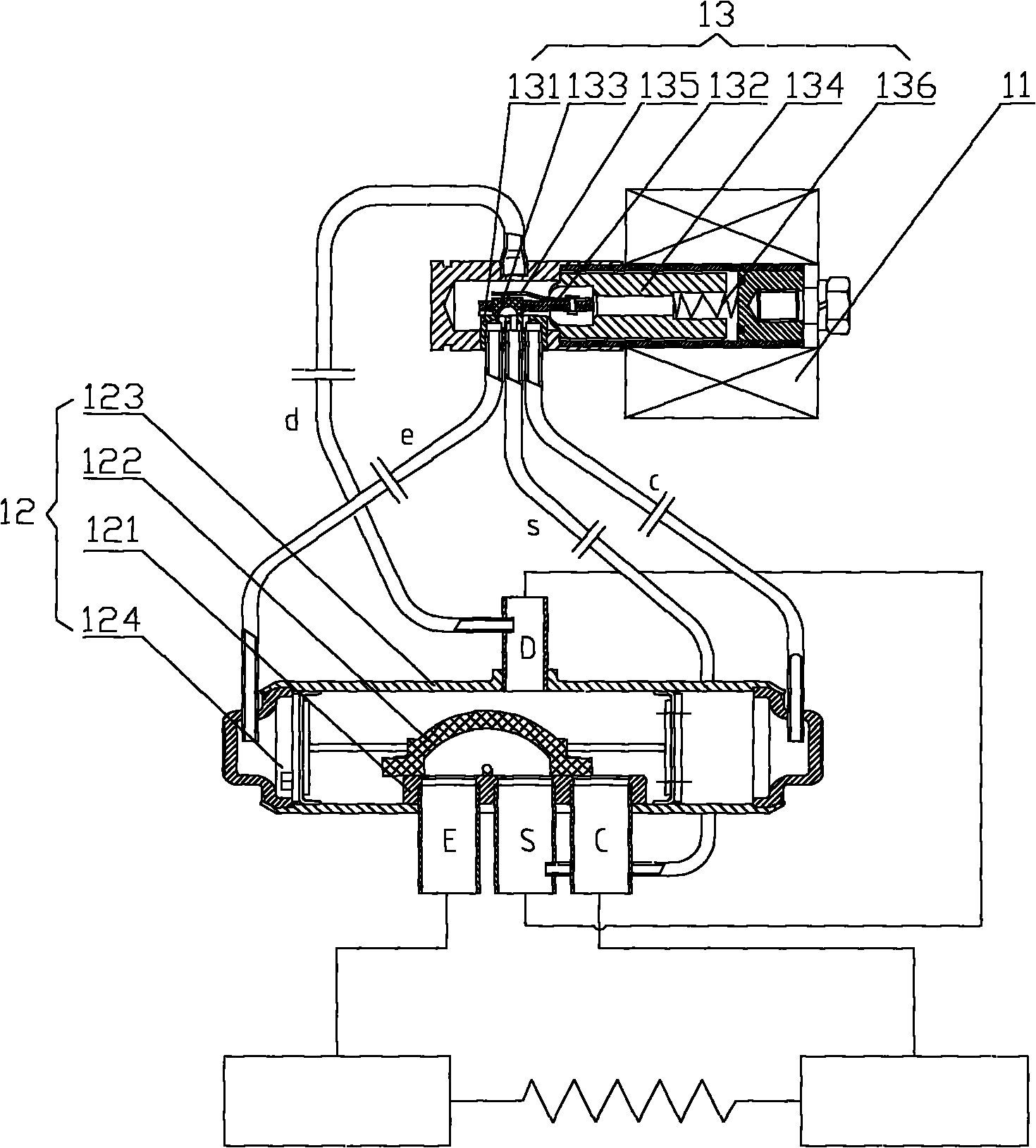 Reversing valve and core steel assembly thereof