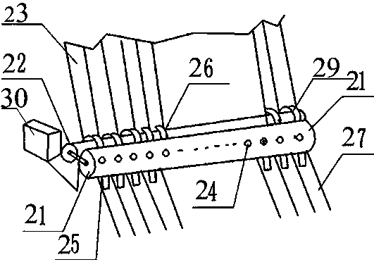 Front-back alternate type high-efficiency garlic seeding machine