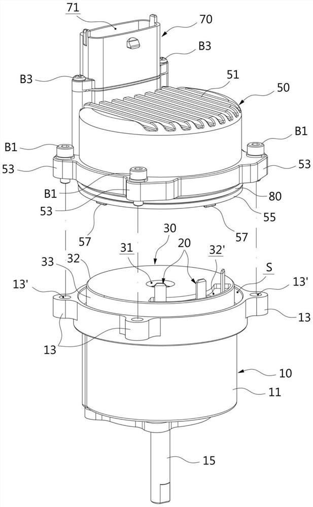 Electronic control module integrated motor assembly