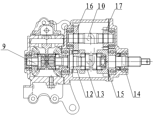 Front augmentation reverse device used for motor tricycle