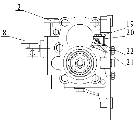 Front augmentation reverse device used for motor tricycle
