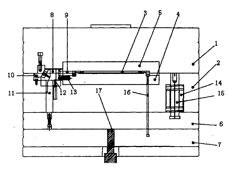 Double-color mold with sequential slider drive mechanism