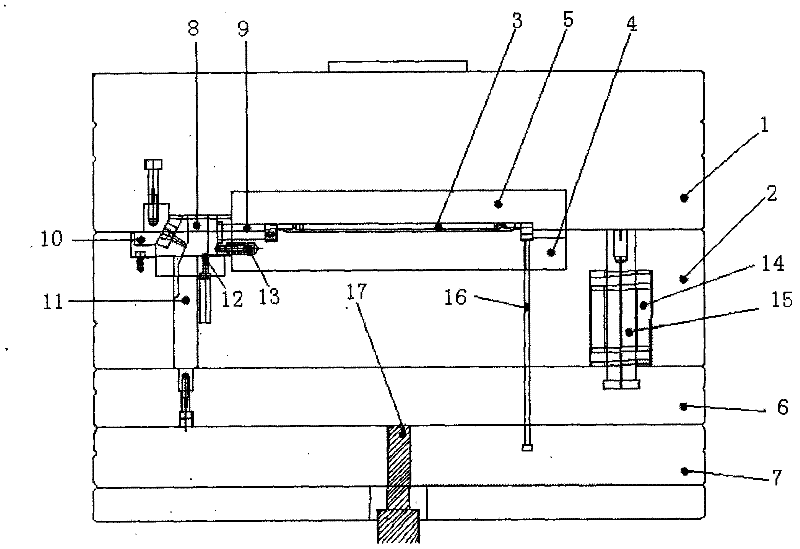 Double-color mold with sequential slider drive mechanism