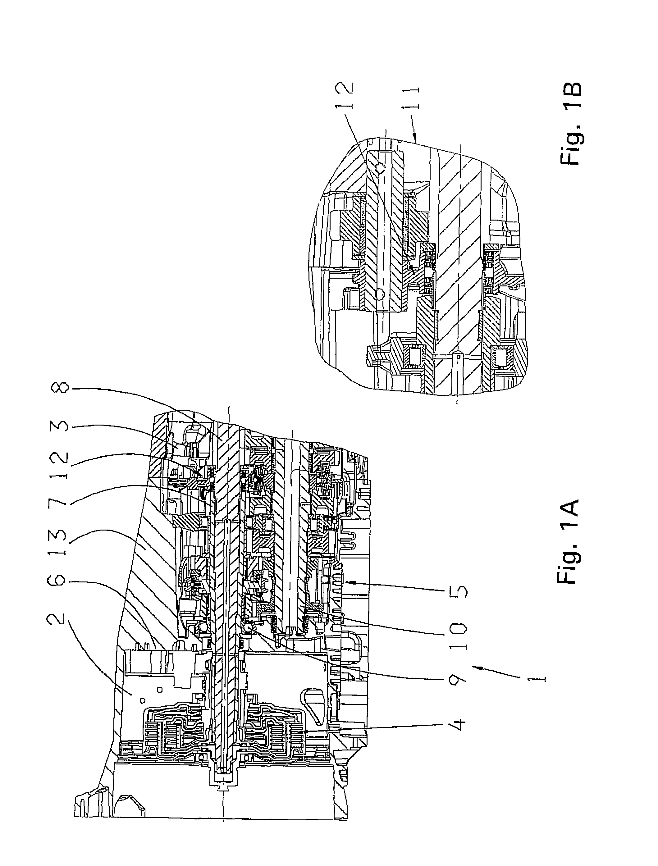 Sealing device for a dual clutch transmission of a motor vehicle