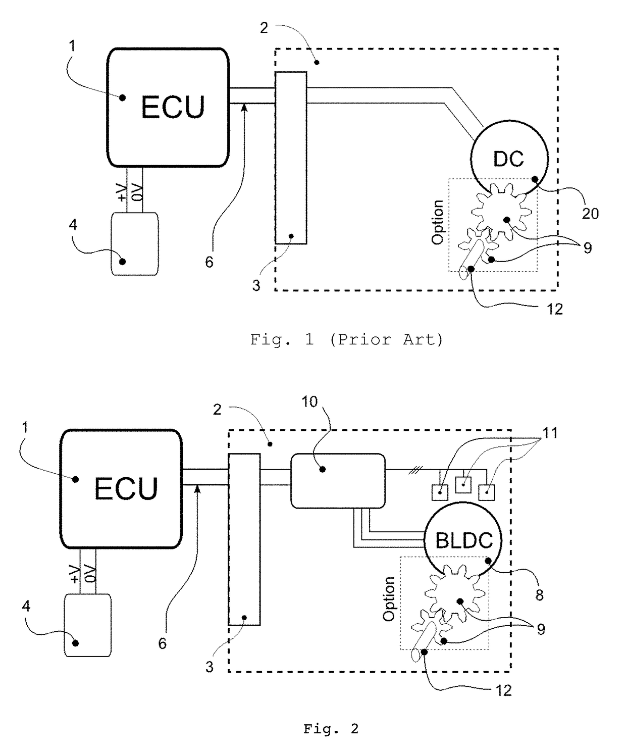 Mechatronic assembly for driving an external member using a brushless motor and a simple assembly of electronic components