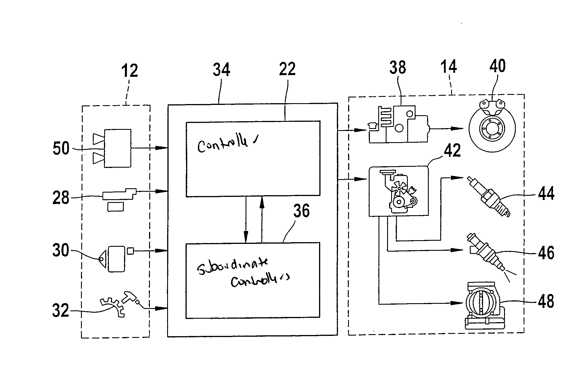 Controlling vehicle dynamics through the use of an image sensor system