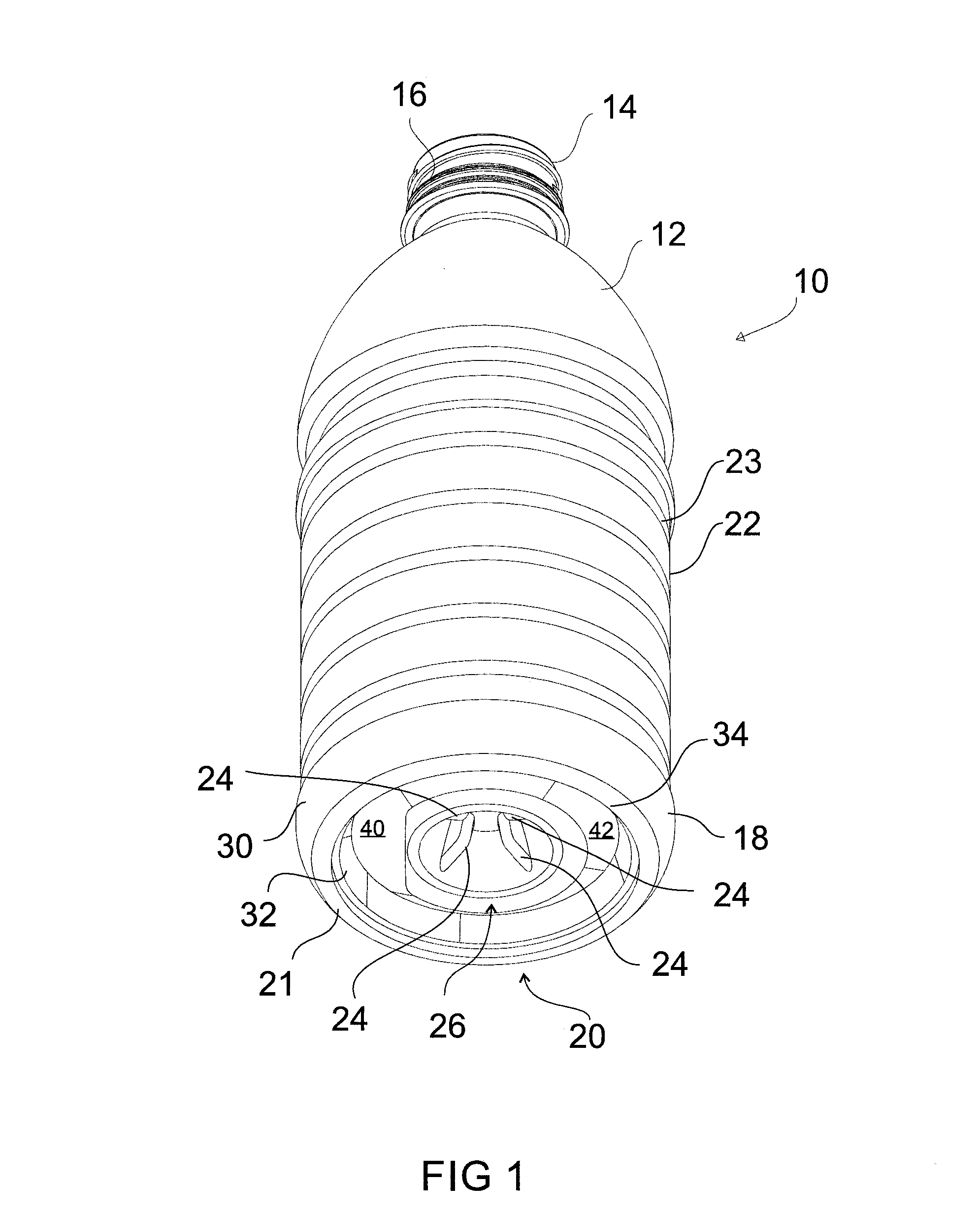 Plastic container having a deep-set invertible base and related methods