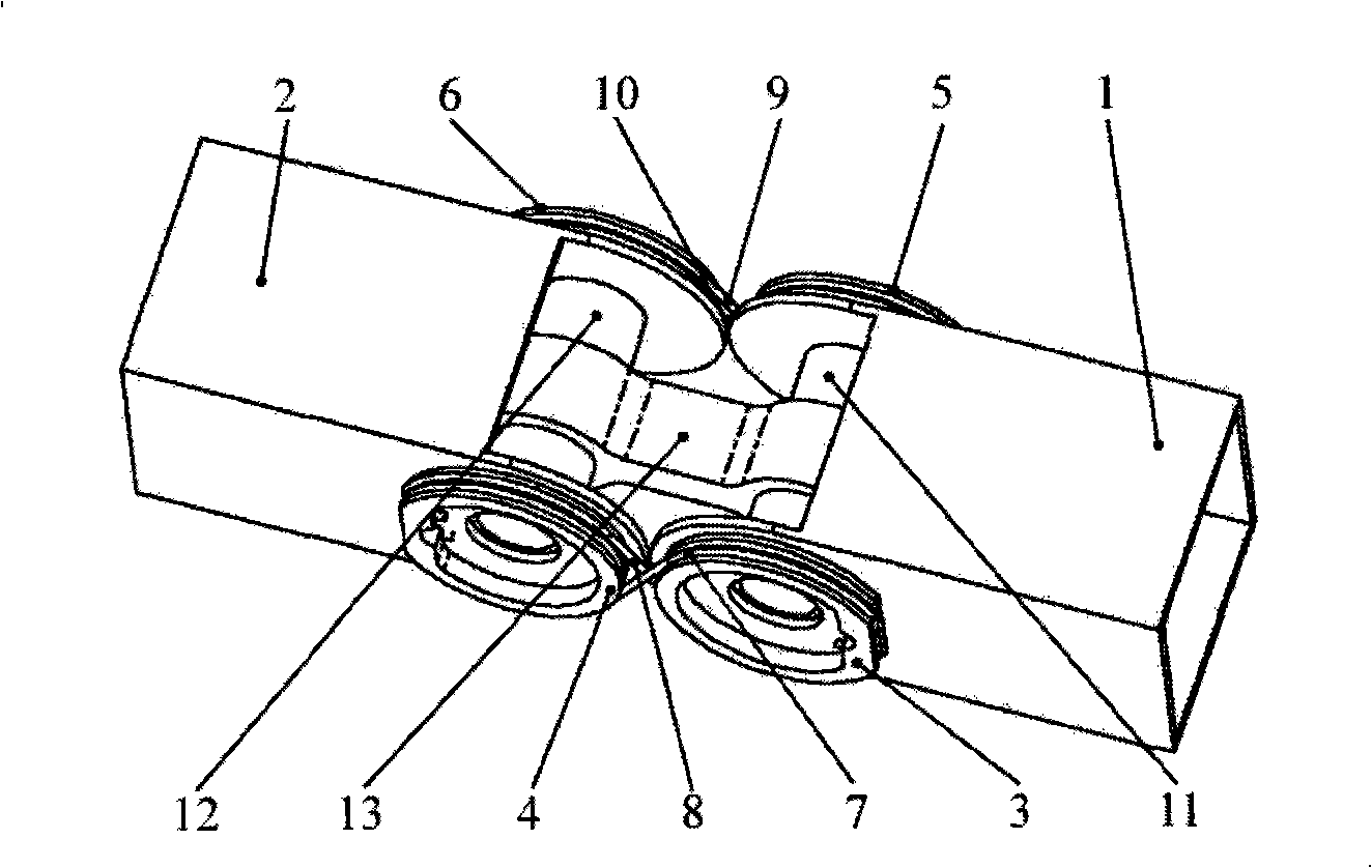Large angle rotary type joint mechanism of mechanical arm