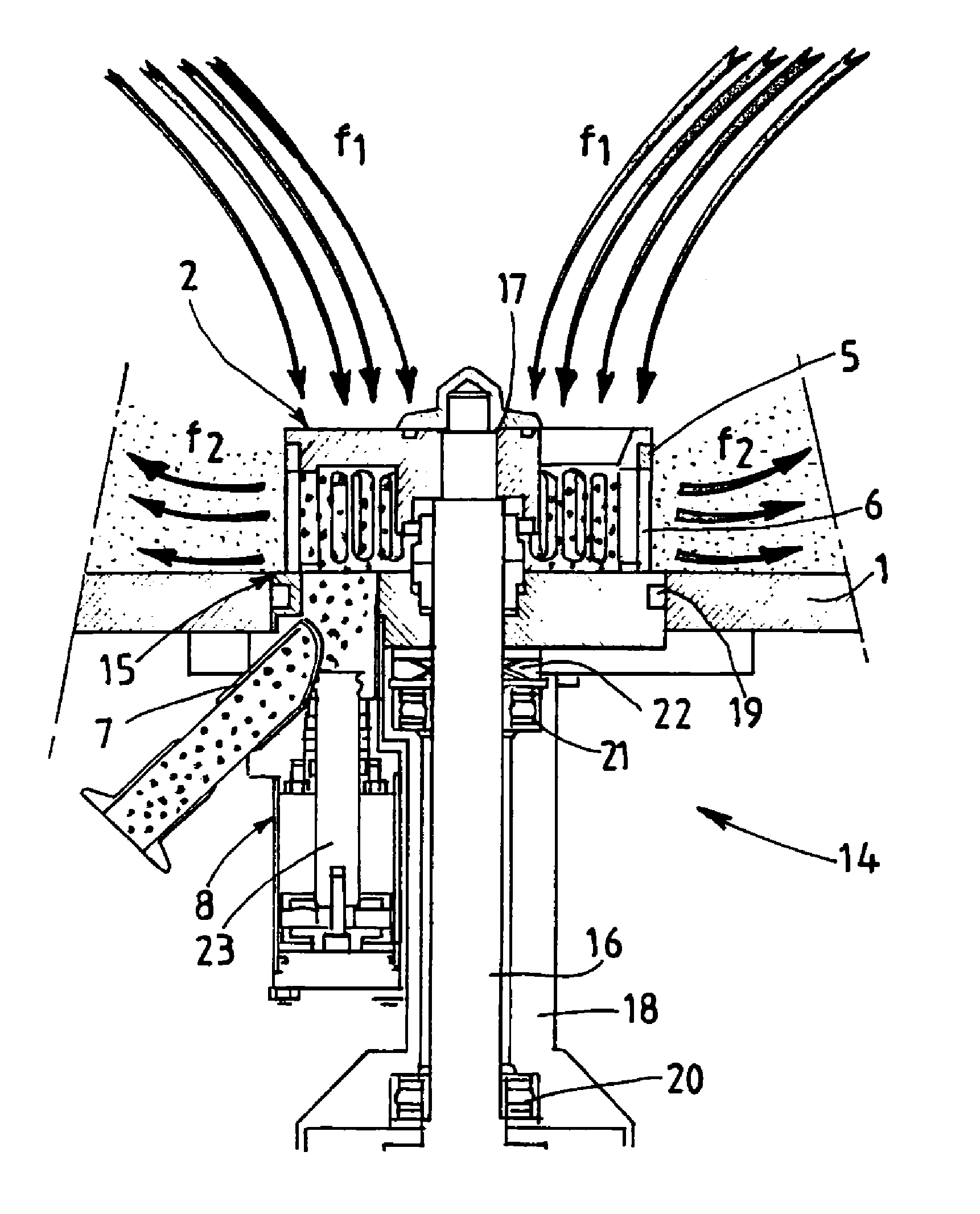 Blender assembly for producing a vacuum inside a vat and method for dispensing particles therein