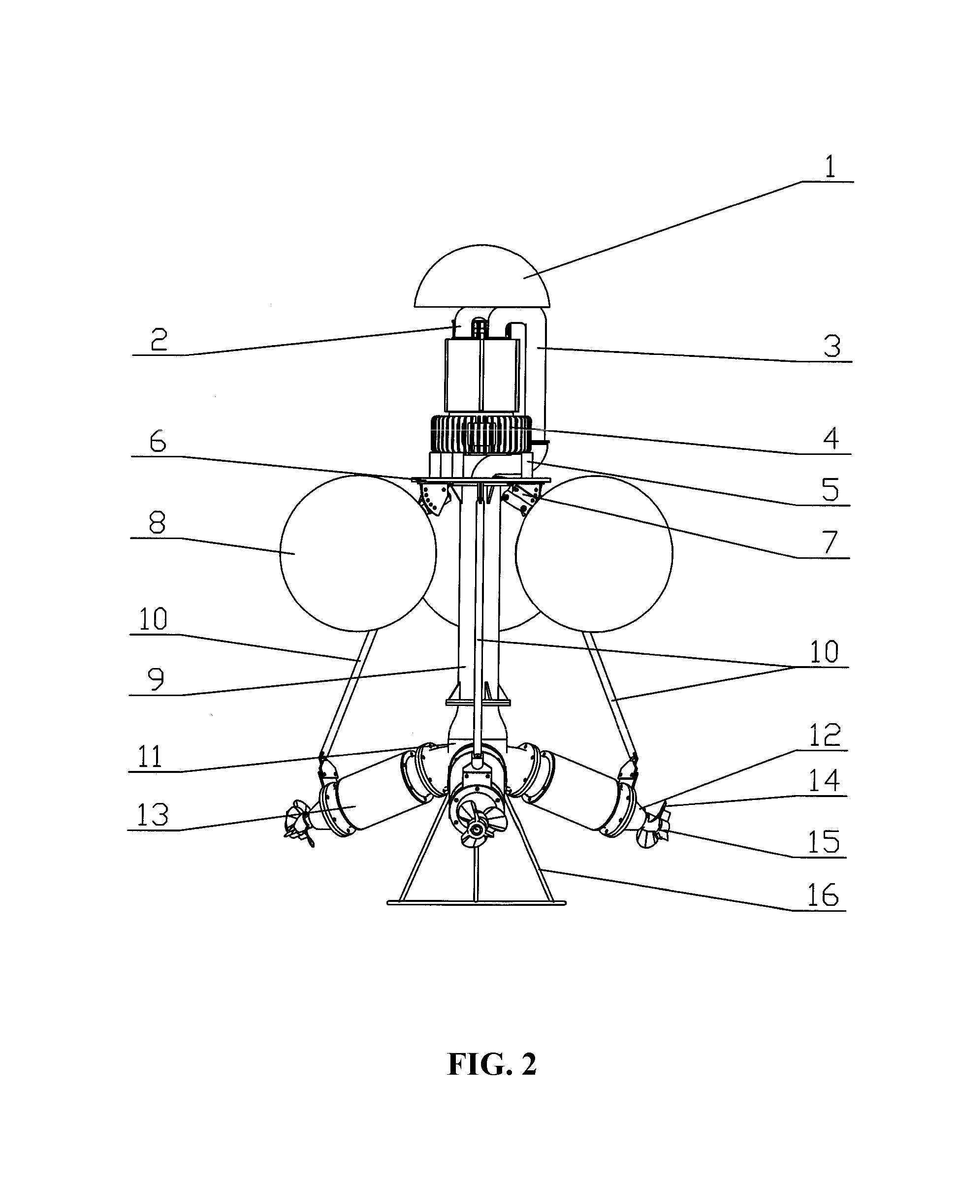 Multi-directional submersible floating aerator