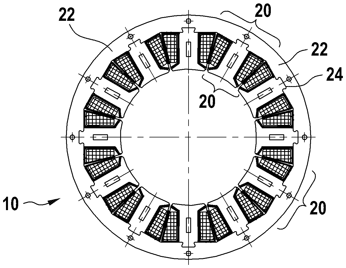 Method for producing a stator, and teeth stack for a stator