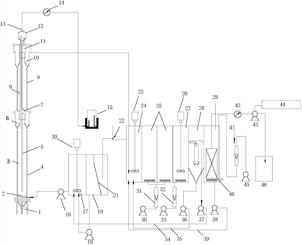 Efficient aerobic treatment method for kitchen anaerobic wastewater