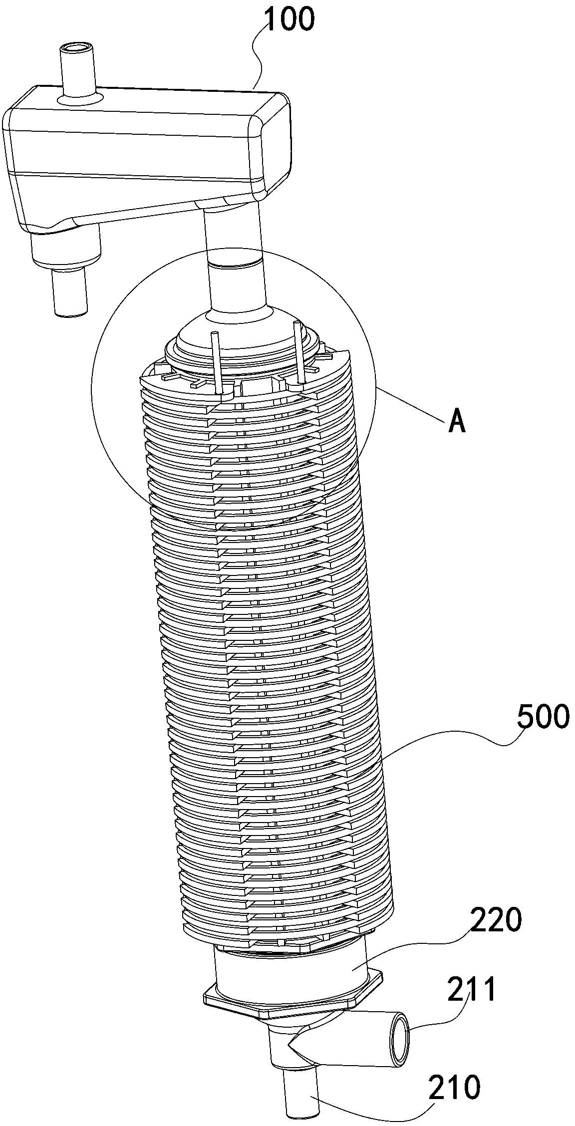 Electromagnetic induction heating device and water dispenser with same