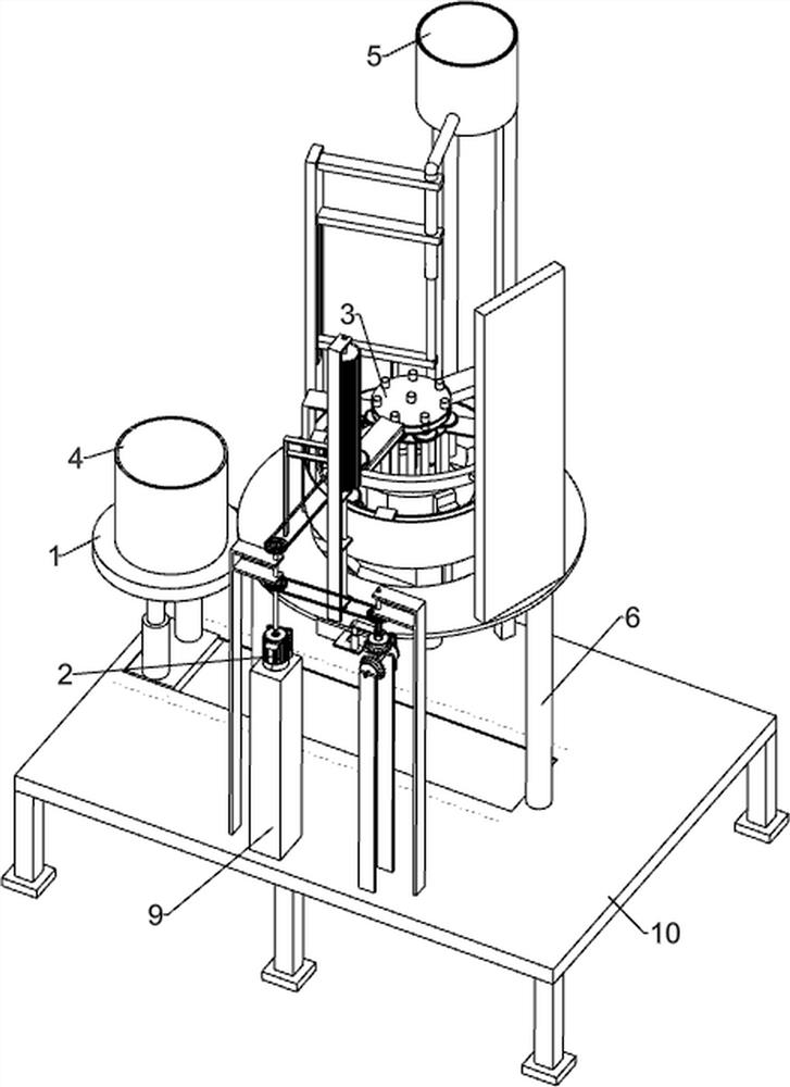 Anti-bending composite cable insulation rubber particle layered filling device