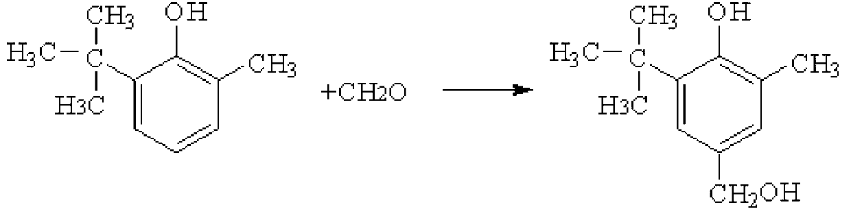 Preparation method of hindered phenol antioxidant 2-methyl-4-hydroxymethyl-6-tert-butyl phenol