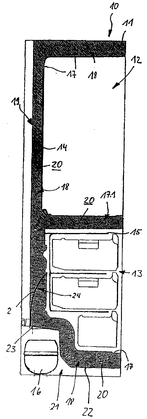 Thermally insulating housing for cooling device